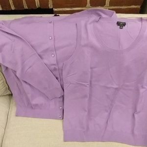 Talbots lilac twin-set 1x